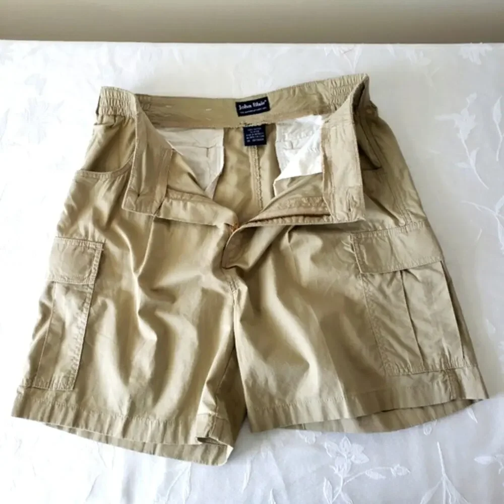 John Blair Pocketed Cargo Khaki Shorts Size 36 New - Picture 5 of 8